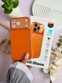 قاب گوشی AG GLASS نارنجی آیفون 13 تا 17 | قاب سبک با محافظ لنز