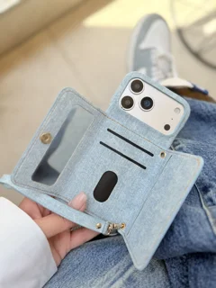 قاب گوشی جاکارتی طرح جین Jeans Wallet آیفون | ترکیب استایل پارچهای و کاربرد هوشمندانه!